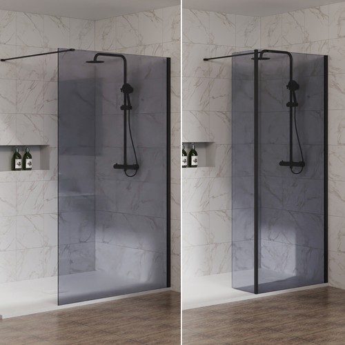 Walk shower enclosure - shower, grey