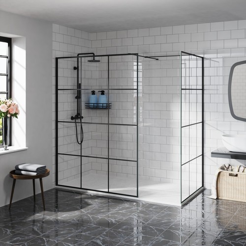 Walk shower enclosure - shower, wet