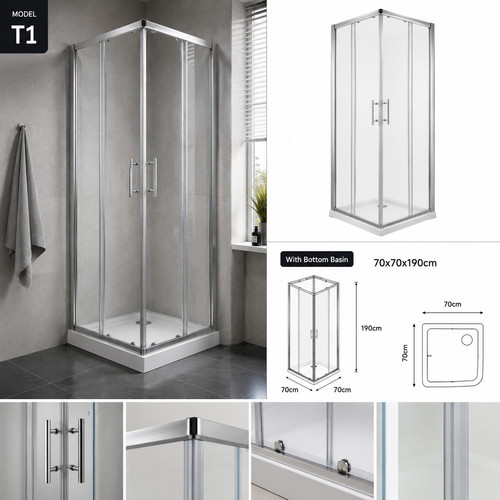 Corner entry shower enclosure - entry,