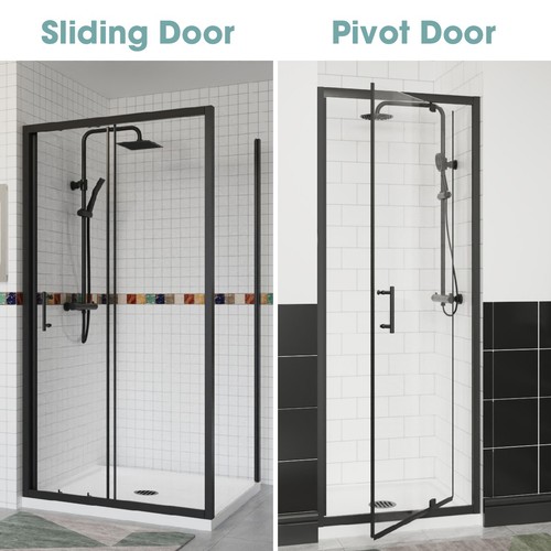 Matt black sliding pivot door - black,
