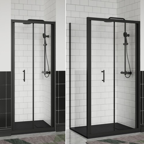 Black fold shower - bi-fold,