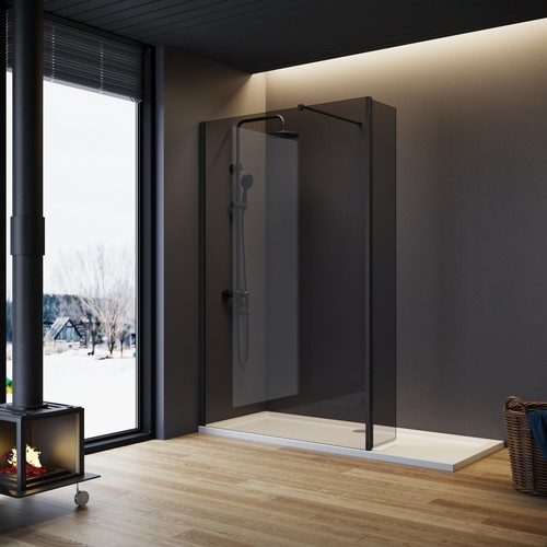 Black shower screen with - black,