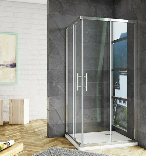 Corner entry shower - entry,