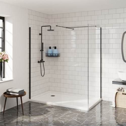 Walk shower enclosure wet - in,