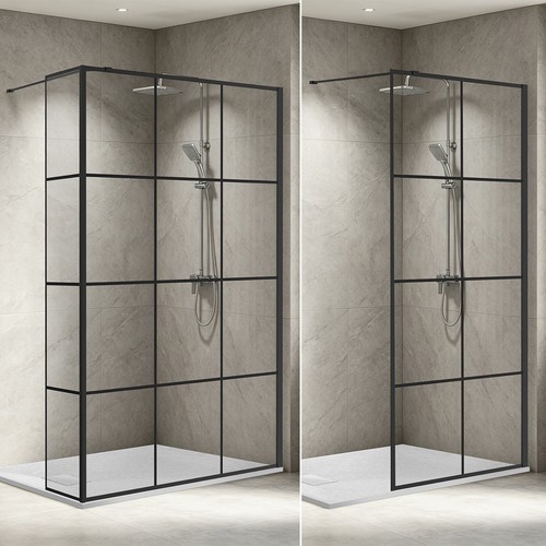Black grid walk - grid, shower