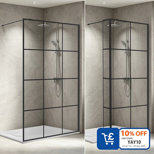 Walk black grid shower - black,
