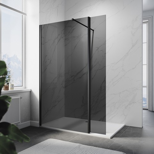 Black walk shower enclosure - walk,