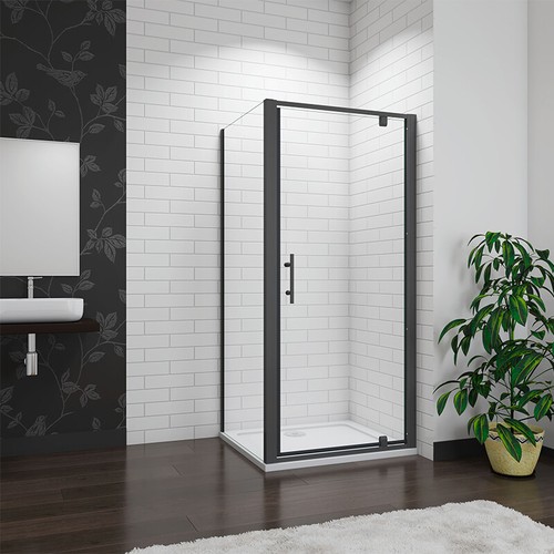 Pivot black shower enclosure - shower,