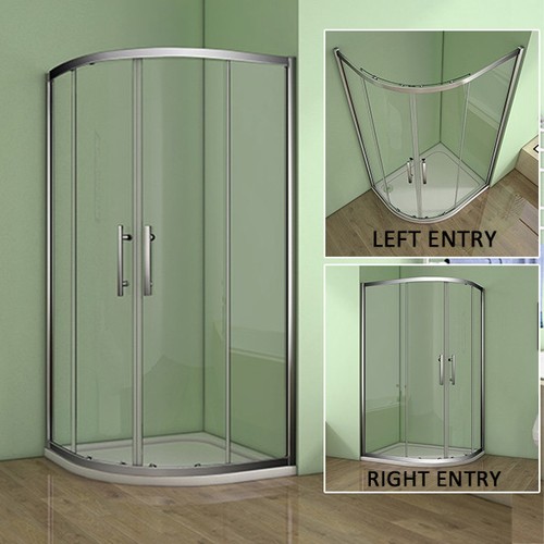 Modern walk quadrant shower - modern, in