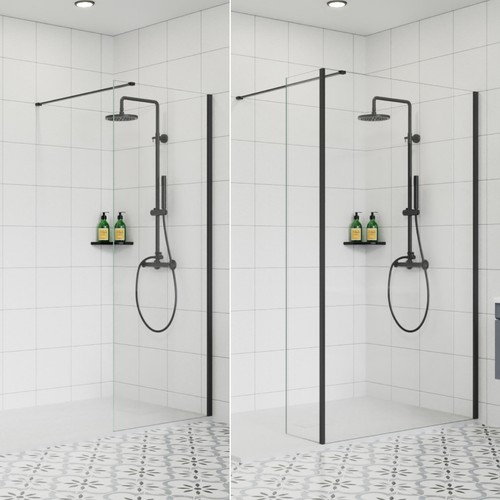 Walk wet room black shower - wet,
