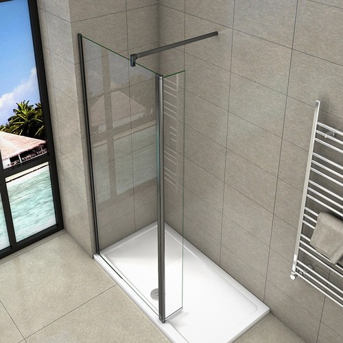 Black wet room screen - black, &